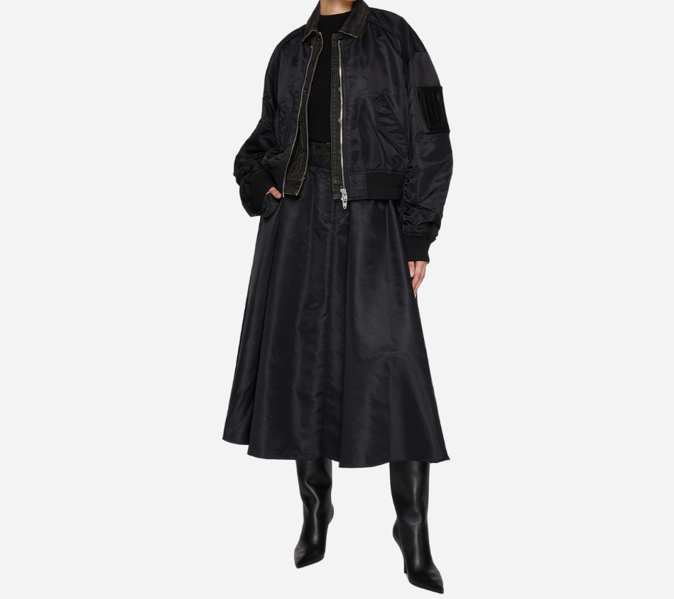 JUN-DOUBLE WAISTED MA-1 SKIRT