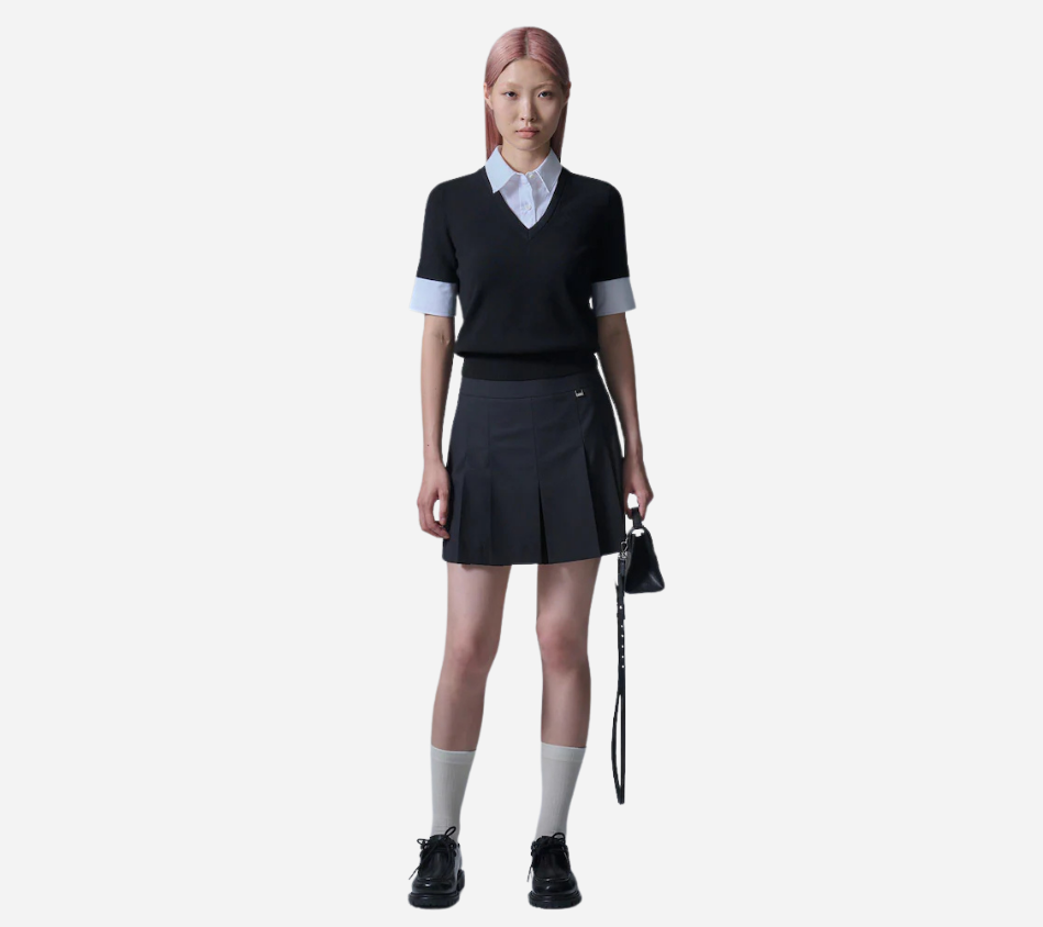 JUN-SHIRTS PATCHED V-NECK PULLOVER