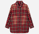 JUN-[ESSENTIAL] OVER FIT VINTAGE WASHED CHECK SHIRTS