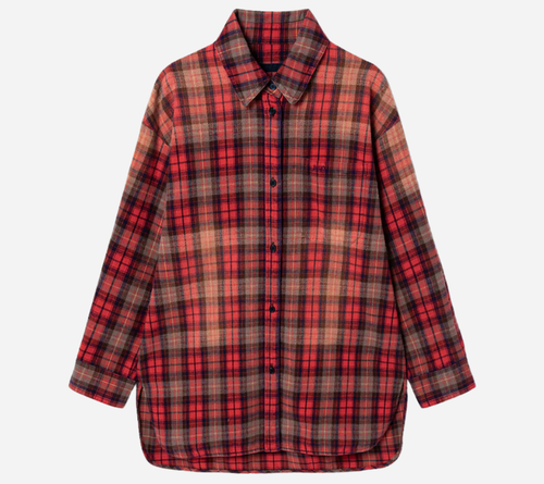 JUN-[ESSENTIAL] OVER FIT VINTAGE WASHED CHECK SHIRTS