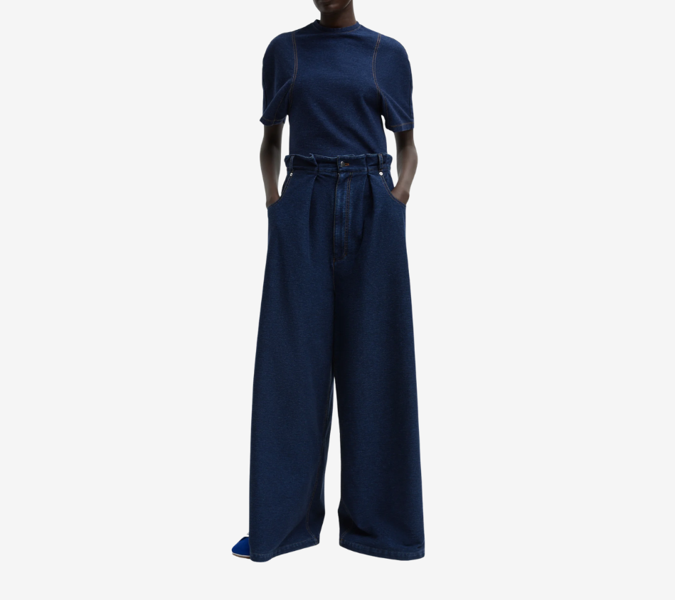 QUẦN JEANS TIB-INDIGO BARRE DENIM KIỂU DỆT KIM, CẮT RỘNG