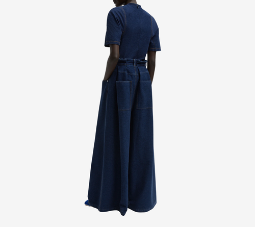 QUẦN JEANS TIB-INDIGO BARRE DENIM KIỂU DỆT KIM, CẮT RỘNG