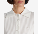 COU-AC RIB KNIT CROPPED POLO