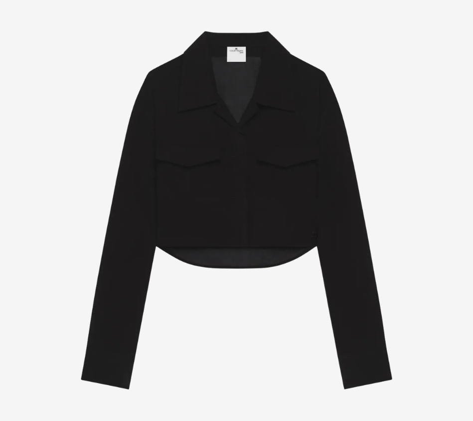 COU-2-POCKET COTTON CROP SHIRT
