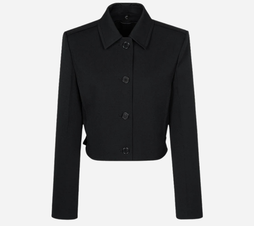 JUN-COLLAR DETACHABLE CROP JACKET