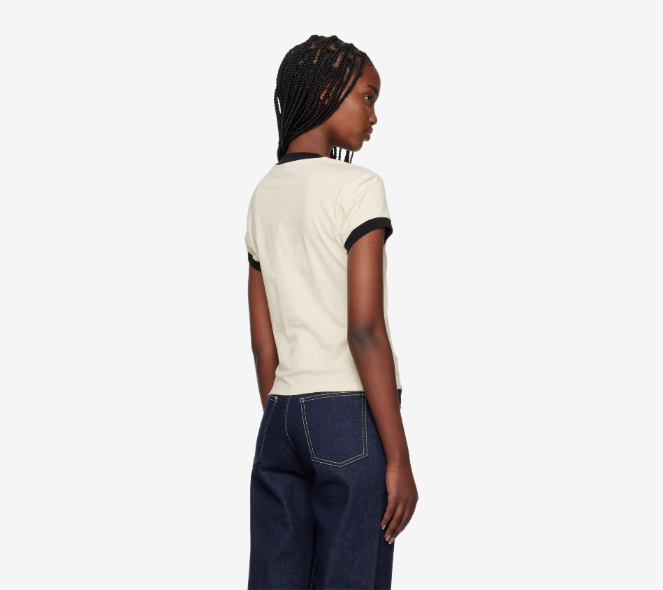 OWH-OFF WHITE SCRIPT FITTED TEE