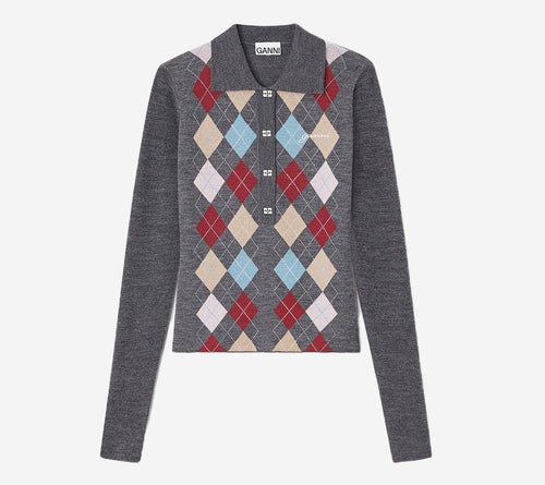 ÁO POLO GAN-FINE MERINO DỆT JACQUARD