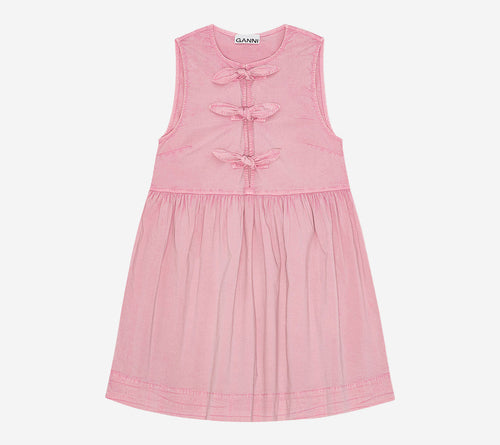 ĐẦM THẮT NƠ MINI BẰNG VẢI COTTON CO GIÃN ĐƯỢC GIẶT TỪ TRƯỚC