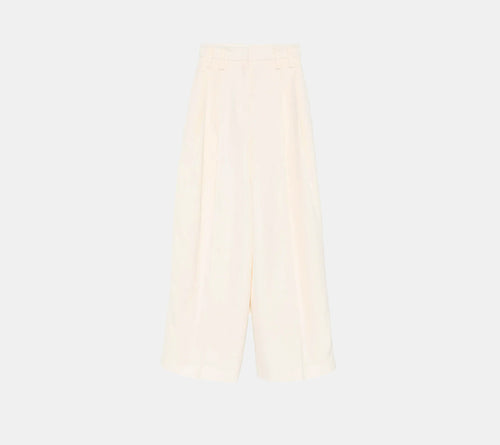 JIL-SLIGHTLY HIGH WAISTED VOLUMINOUS PLEATED PANT WITH METAL ZIP CLOSURE. BELT LOOPS, SIDE SEAM AND BACK WELT POCKETS. LOW CROTCH