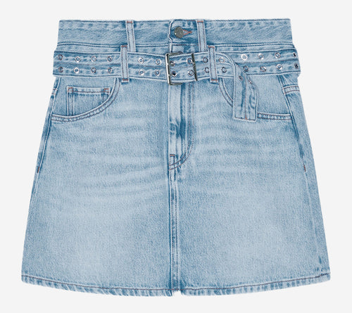 CHÂN VÁY BÒ CỨNG DÁNG NGẮN GAN-SOFT