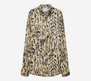 FOT-"MOIREE" PRINT SATIN OVERSIZED SHIRT