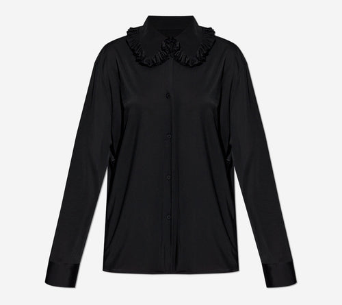 JIL-LONG SLEEVES SHIRT WITH ROUCHED CLAUDINE COLLAR AND COVERED BUTTONS