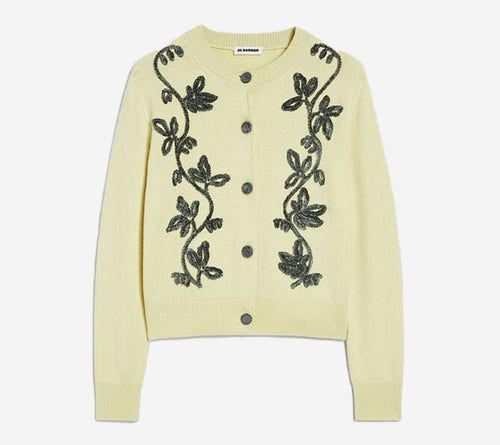 JIL-CN LS CARDIGAN W/ VELVET EMB