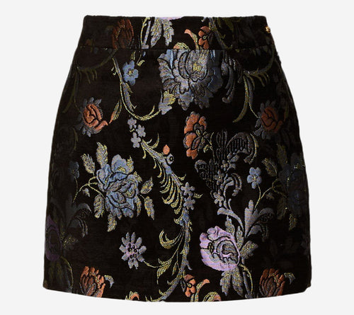 CHL-CHÂN VÁY NGẮN JACQUARD HỌA TIẾT HOA