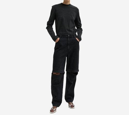 QUẦN JEAN CÓ KHÓA KÉO CHUYỂN ĐỔI TIB-BLACK DENIM LARS