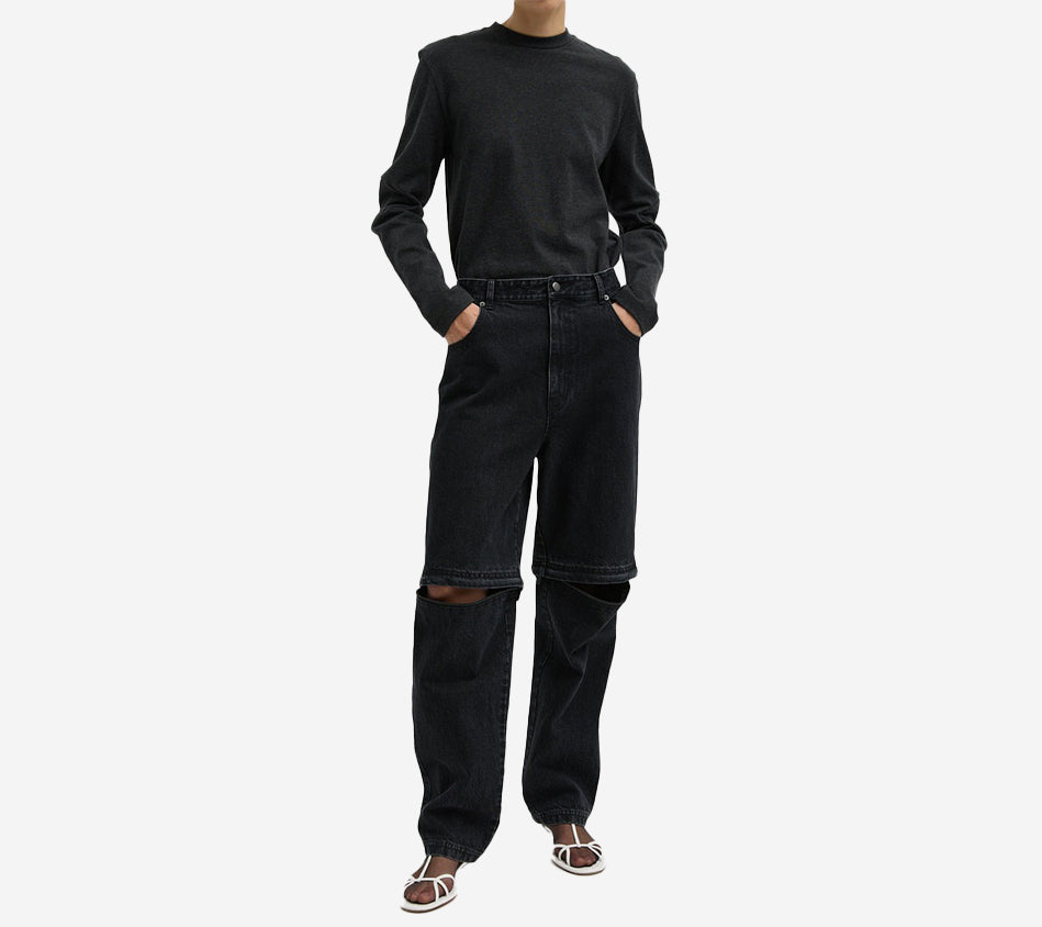QUẦN JEAN CÓ KHÓA KÉO CHUYỂN ĐỔI TIB-BLACK DENIM LARS