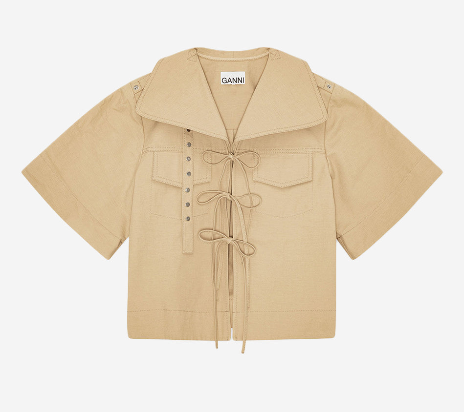 ÁO KIỂU CỔ ĐỔ CHẤT LIỆU SUITING MÙA HÈ GAN-CLASSIC