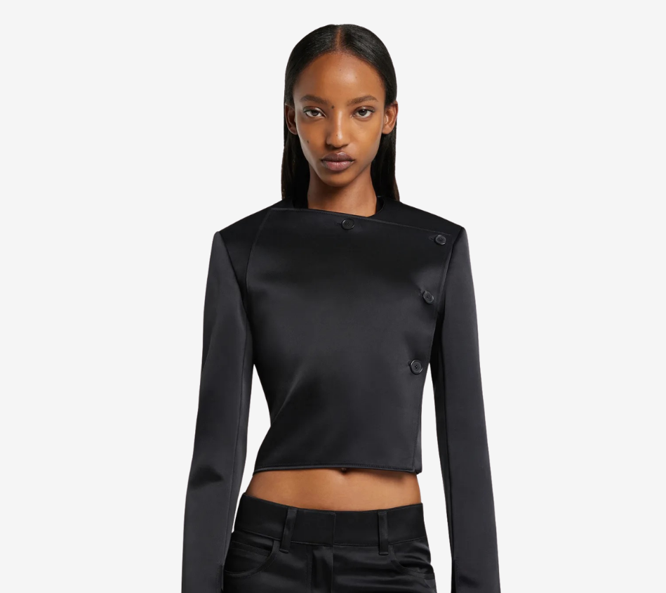 COU-OBLIQUE SATIN TAILORED JACKET