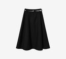 JUN-BELTED FLARE WOOL SKIRT