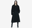 JUN-BELTED FLARE WOOL SKIRT