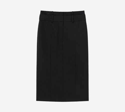 JUN-DOUBLE WAIST MIDI SKIRT