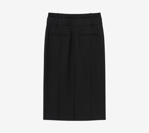 JUN-DOUBLE WAIST MIDI SKIRT