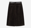 JUN-BELTED CORDUROY SLIT SKIRT