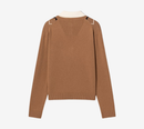 JUN-ARGYLE PULLOVER V-NECK WITH KNIT COLLAR PATCH