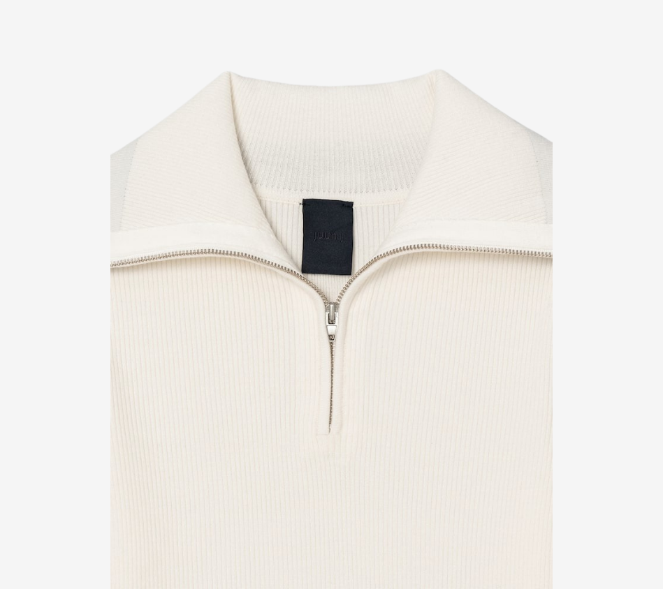 JUN-HIGH-NECK RIBBED PULLOVER