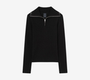 JUN-HIGH-NECK RIBBED PULLOVER