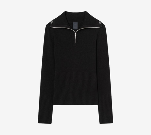JUN-HIGH-NECK RIBBED PULLOVER