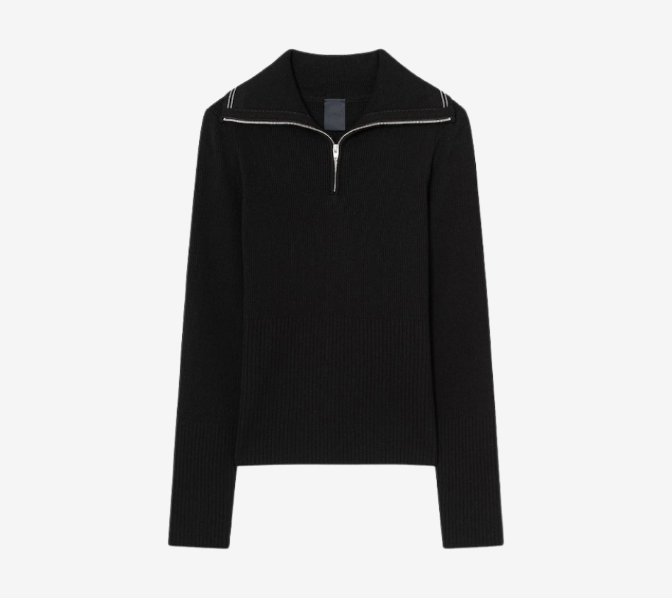 JUN-HIGH-NECK RIBBED PULLOVER