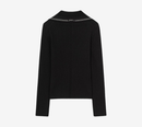 JUN-HIGH-NECK RIBBED PULLOVER