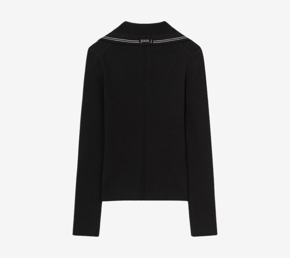 JUN-HIGH-NECK RIBBED PULLOVER