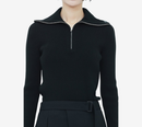 JUN-HIGH-NECK RIBBED PULLOVER