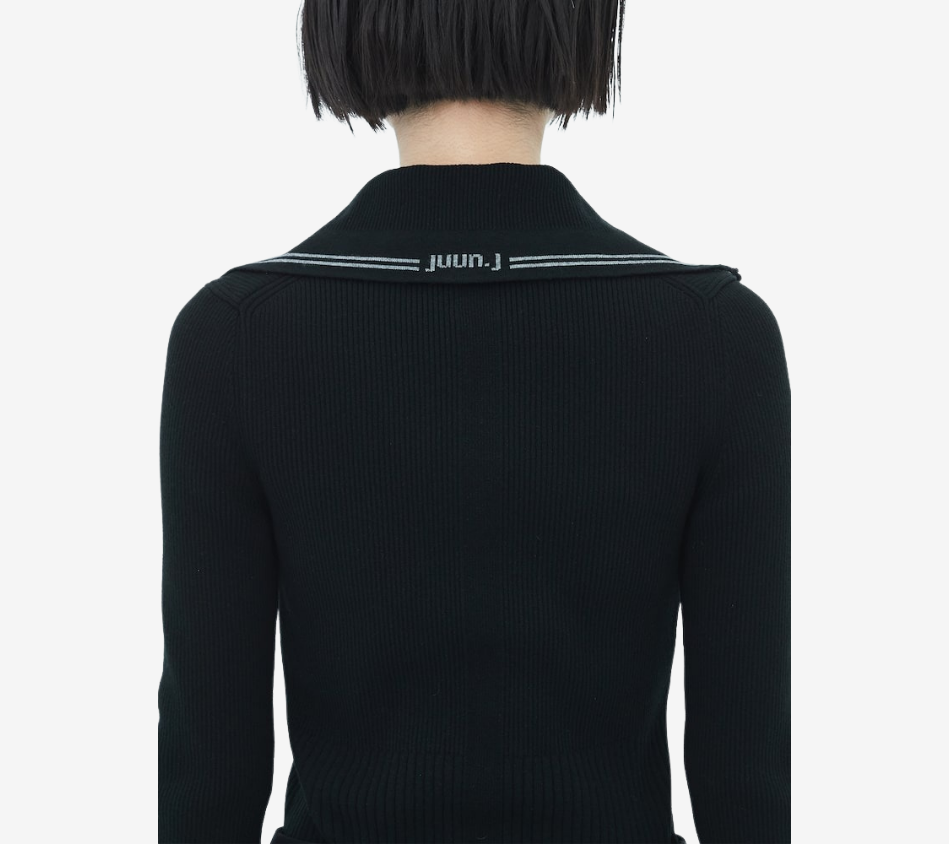 JUN-HIGH-NECK RIBBED PULLOVER