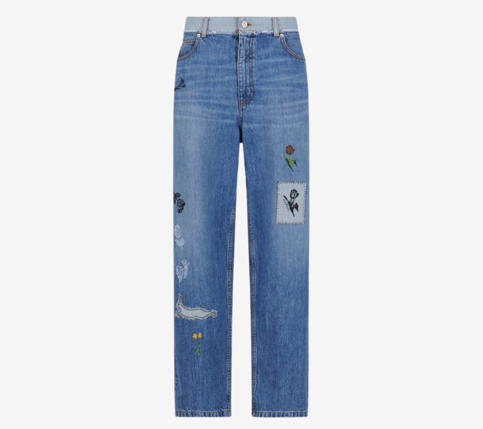 QUẦN JEANS VẢI DENIM GIẶT MAR-STONE VÁ ĐẮP