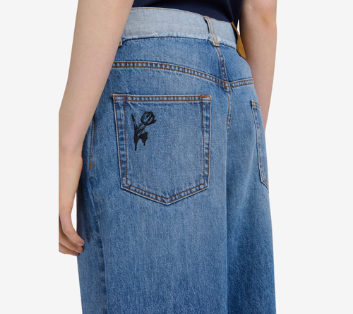 QUẦN JEANS VẢI DENIM GIẶT MAR-STONE VÁ ĐẮP