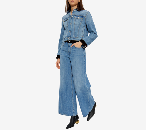 ÁO KHOÁC LỬNG TRUCKER VẢI DENIM BULL RÁCH, PHẦN CỔ VÀ TAY ÁO BẰNG NHUNG