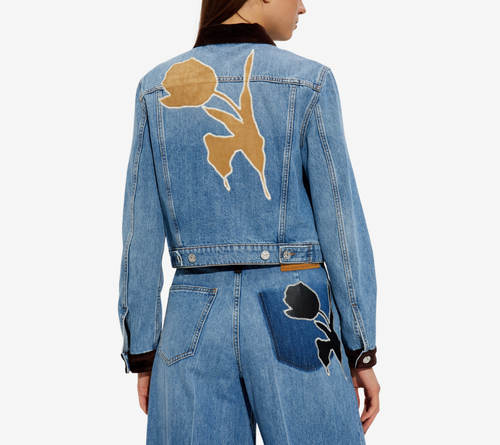 ÁO KHOÁC LỬNG TRUCKER VẢI DENIM BULL RÁCH, PHẦN CỔ VÀ TAY ÁO BẰNG NHUNG