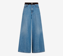 QUẦN JEANS ỐNG RỘNG 5 TÚI VẢI DENIM BULL RỬA MÀU MAR CÓ CẠP BẰNG VẢI NHUNG
