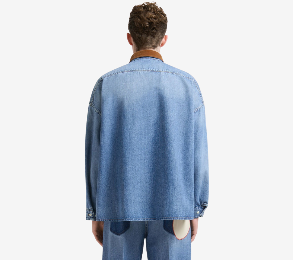 ÁO SƠ MI DÀI TAY DENIM RÁCH THÊU MAR