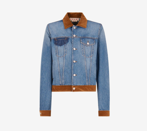 ÁO KHOÁC TRUCKER NAM VẢI DENIM BULL GIẶT PHAI MÀU VỚI CHI TIẾT NHUNG