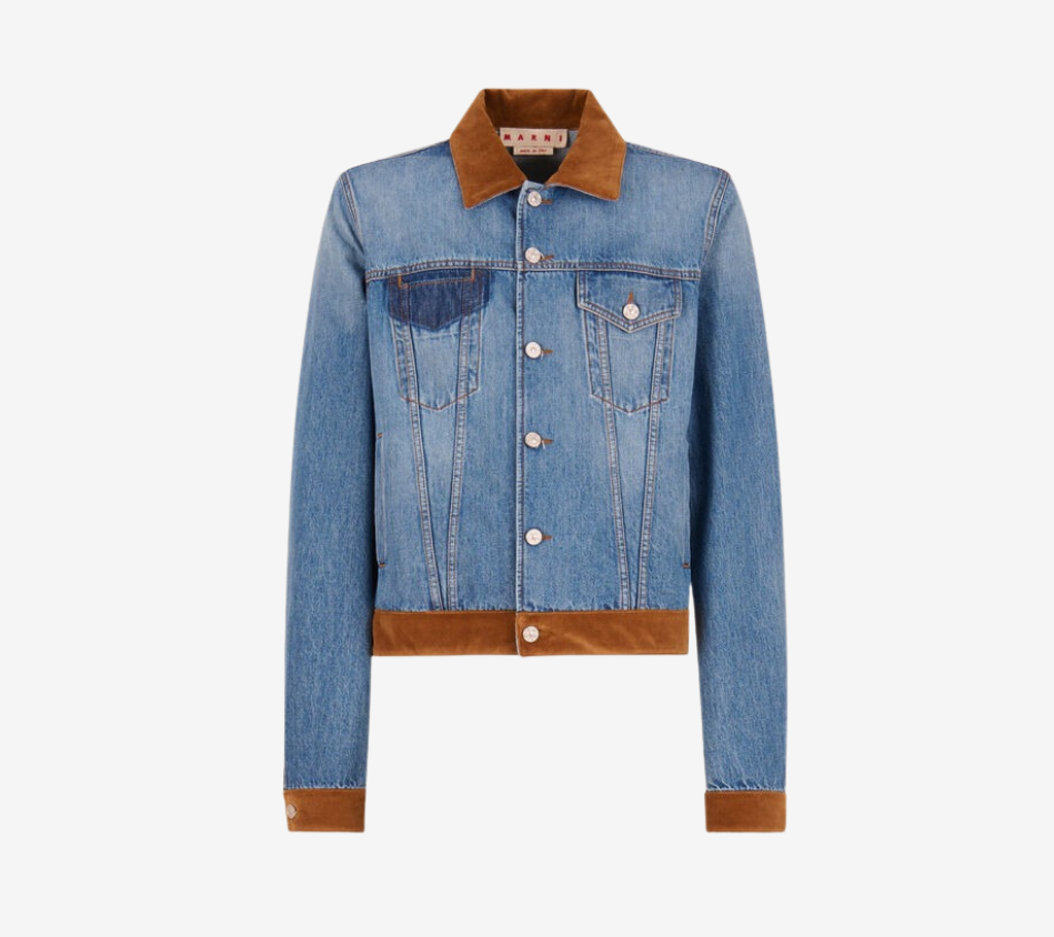 ÁO KHOÁC TRUCKER NAM VẢI DENIM BULL GIẶT PHAI MÀU VỚI CHI TIẾT NHUNG