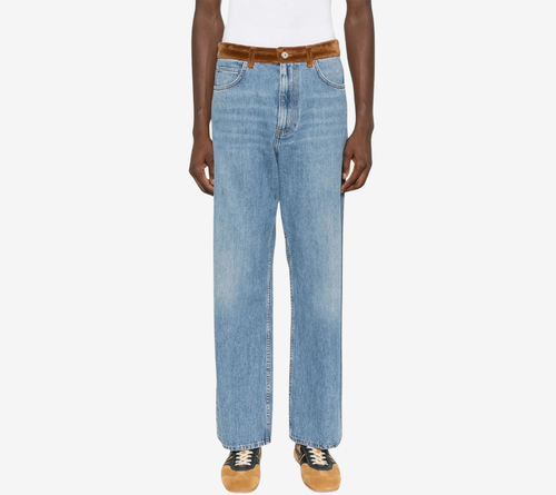 QUẦN JEANS ỐNG RỘNG 5 TÚI VẢI DENIM BULL CŨ KỸ