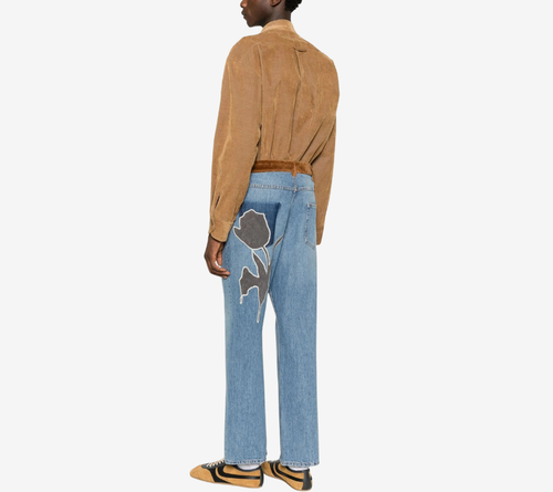 QUẦN JEANS ỐNG RỘNG 5 TÚI VẢI DENIM BULL CŨ KỸ