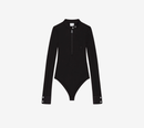 COU-BIKER CREPE JERSEY ZIPPED BODYSUIT