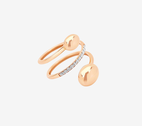 NHẪN NAN-DANCING ROSE GOLD ARIA CỠ 14