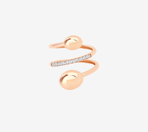 NHẪN NAN-DANCING ROSE GOLD ARIA CỠ 14