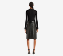 COU-BIKER CREPE JERSEY ZIPPED BODYSUIT